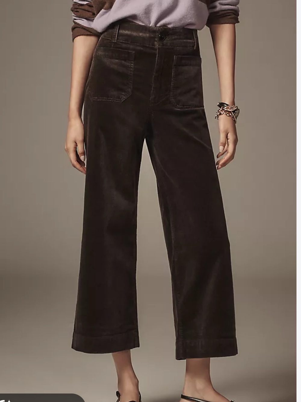 Maeve Anthropologie the Colette Cropped Wide-Leg Corduroy Trousers 26